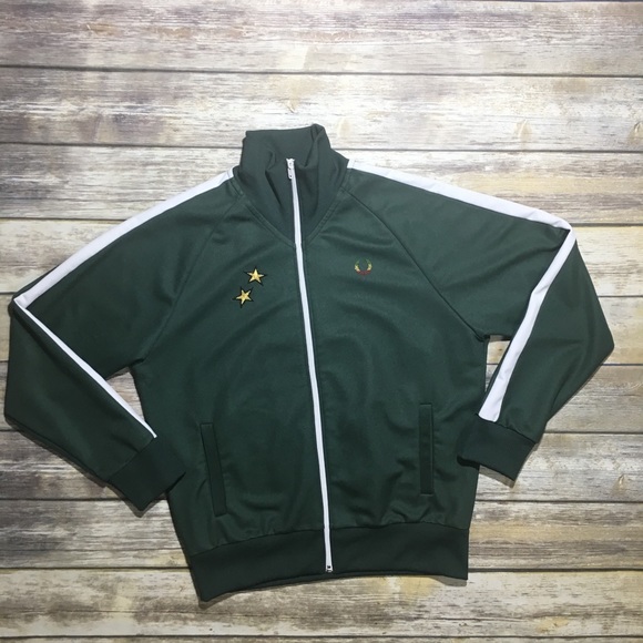 fred perry track jacket green